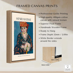 Matisse Art Print - Madras Rouge Red Headdress 1907 Wall Art Poster framed canvas print with natural texture, ready to hang.