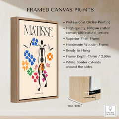 Matisse Art Print - La Négresse 1952 Poster framed canvas print with colorful floral design
