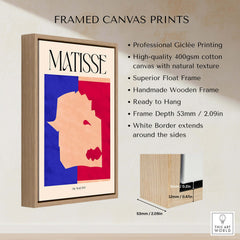 Matisse The Wolf 1947 Papiers Découpés Poster Print framed canvas with bold red and blue colors, ready to hang art.