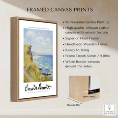 Claude Monet Art Print - Coastal Cliff Path Seascape Wall Art framed canvas print with professional giclée printing.