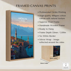 Antalya Canvas Print | Turkish Architecture Wall Decor showcasing framed canvas print with high-quality Giclée printing.