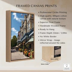 Harrogate Street View Print | Yorkshire Home Decor framed canvas print showcasing Harrogate's charm and architecture.