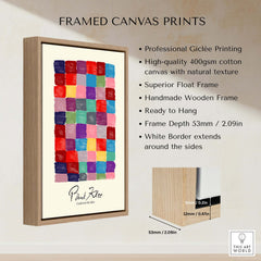 Paul Klee L univers De Klee Colorful Squares Abstract Grid Poster Art Print framed canvas with vibrant colors