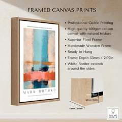 Rothko Inspired Abstract Pastel Color Art Print | Minimalist Vertical Blocks Poster framed canvas print details.