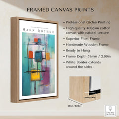 Rothko Style Floating Blocks Painting Print | Modern Abstract Canvas Wall Decor featuring framed giclee print details.