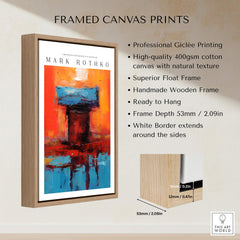 Rothko Style Bold Color Contrast Painting Print | Modern Wall Decor displayed in a wooden frame with high-quality printing.