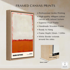 Mark Rothko Untitled 1969 Abstract Expressionism Poster White Orange Color Field Print displayed as a framed canvas print.