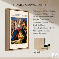 Botticelli Madonna of the Pomegranate Art Print Religious Virgin Mary Child Poster Angels framed canvas print.