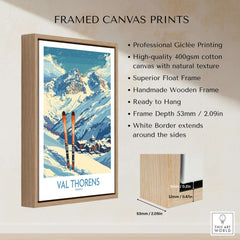 Val Thorens Print framed canvas print capturing the scenic beauty of Val Thorens ski resort in France.