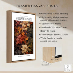 William Morris Prints - Rich Floral Foliage Pattern Art Print - Autumnal Botanical Poster framed canvas print