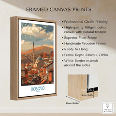 Kosovo Prizren Old Town Art Print | Historic Mosque View Poster displayed in a framed canvas print setup.
