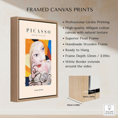 Picasso Blonde Woman Abstract Portrait Print Cubist Style Poster Artwork Collection framed canvas print details