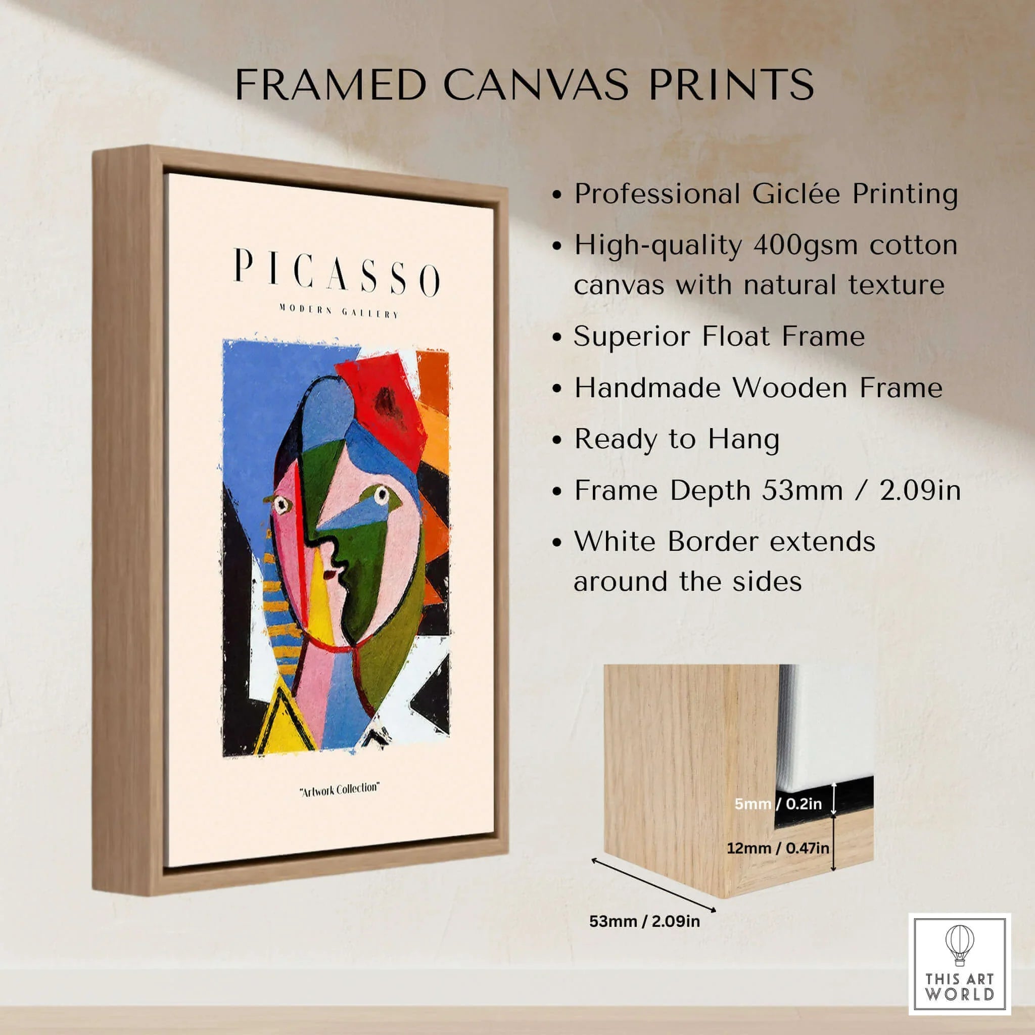Colorful Cubist Portrait Art Print | Picasso Inspired – This Art World