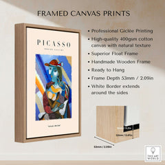 Picasso Woman Red Hat Blue Face Portrait Print Colorful Cubist Poster Artwork Collection framed canvas print display