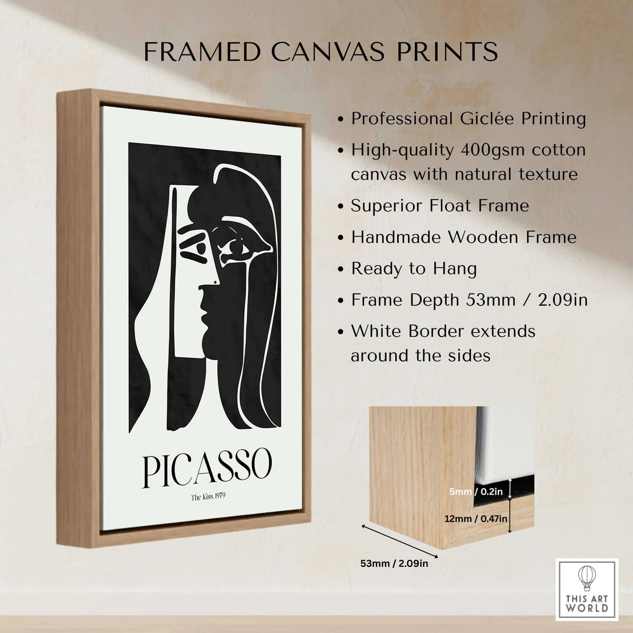 Picasso The Kiss 1979 Black White Art Print Decor – This Art World