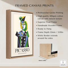 Picasso Portrait Nusch Eluard 1937 Colorful Cubist Art Print Modern Poster Wall Art framed on a wooden frame