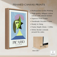 Picasso Woman Hat Olga 1935 Abstract Portrait Art Print Simple Shapes Poster Decor in a framed canvas design.