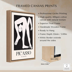 Picasso The Acrobat 1930 Black White Figure Poster Minimalist Art Print Wall Decor framed canvas print with natural texture.