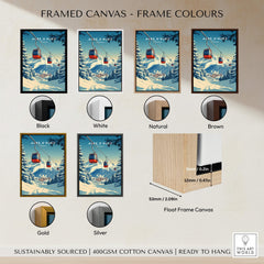 Framed Alpe d'Huez Print France display options including various frame colors.