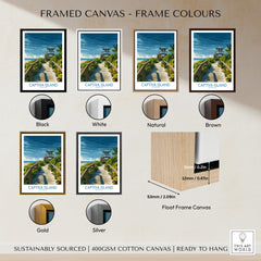 Captiva Island Florida Wall Art – Tropical Art framed canvas options in various colors.