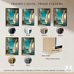 Costa Blanca Spain Print – Iconic White Village & Mediterranean Architecture Wall Decor frame colors options.
