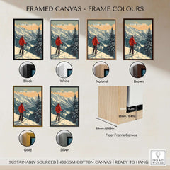 Framed Deer Valley Print Utah showcasing various frame colors including black, white, natural, brown, gold, and silver.