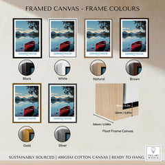 Derwentwater Cumbria Wall Art – Mountain Lake Landscape Print framed canvas color options.