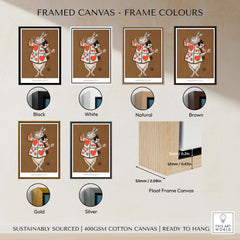 Exhibition Art Print William Henderson White Rabbit Alice in Wonderland Vintage Poster displayed in various frame colors.