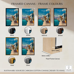 Kalamata Greece Wall Art Print | Mediterranean Seaside Town Travel Poster framed in multiple color options.