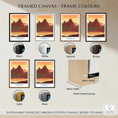 Pinnacles National Park framed canvas print in six frame color options: black, white, natural, brown, gold, silver
