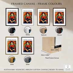 Framed canvas color options for Matisse Art Prints - Woman with Black Cat Interior Poster on cotton canvas.
