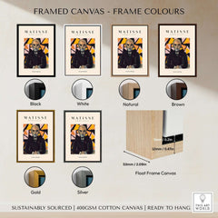 Matisse Art Prints - Portrait Man in Suit Geometric Wall Art framed canvas color options including black, white, natural, brown, gold, and silver.
