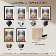 Claude Monet Wall Art Print - Vintage Home Decor Poster Impressionist Artwork framed in various colors including black, white, and gold.