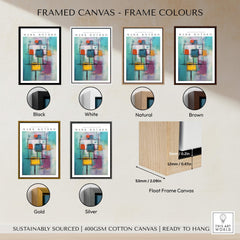 Rothko Style Floating Blocks Painting Print | Modern Abstract Canvas Wall Decor framed in various colors options