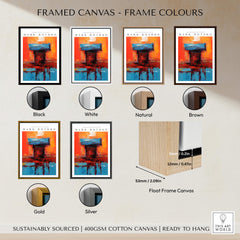 Framed canvas color options for Rothko Style Bold Color Contrast Painting Print | Modern Wall Decor.