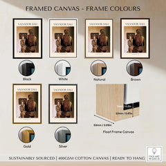 Framed canvas colors for Salvador Dali The Angelus of Gala 1935 Surrealism Double Image Art Print Poster.