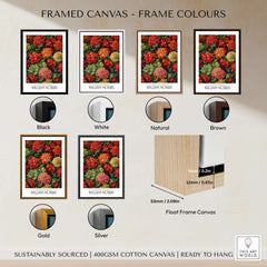Framed canvas options for William Morris Prints - Abundant Floral Bloom Art Print - Colourful Botanical Poster.