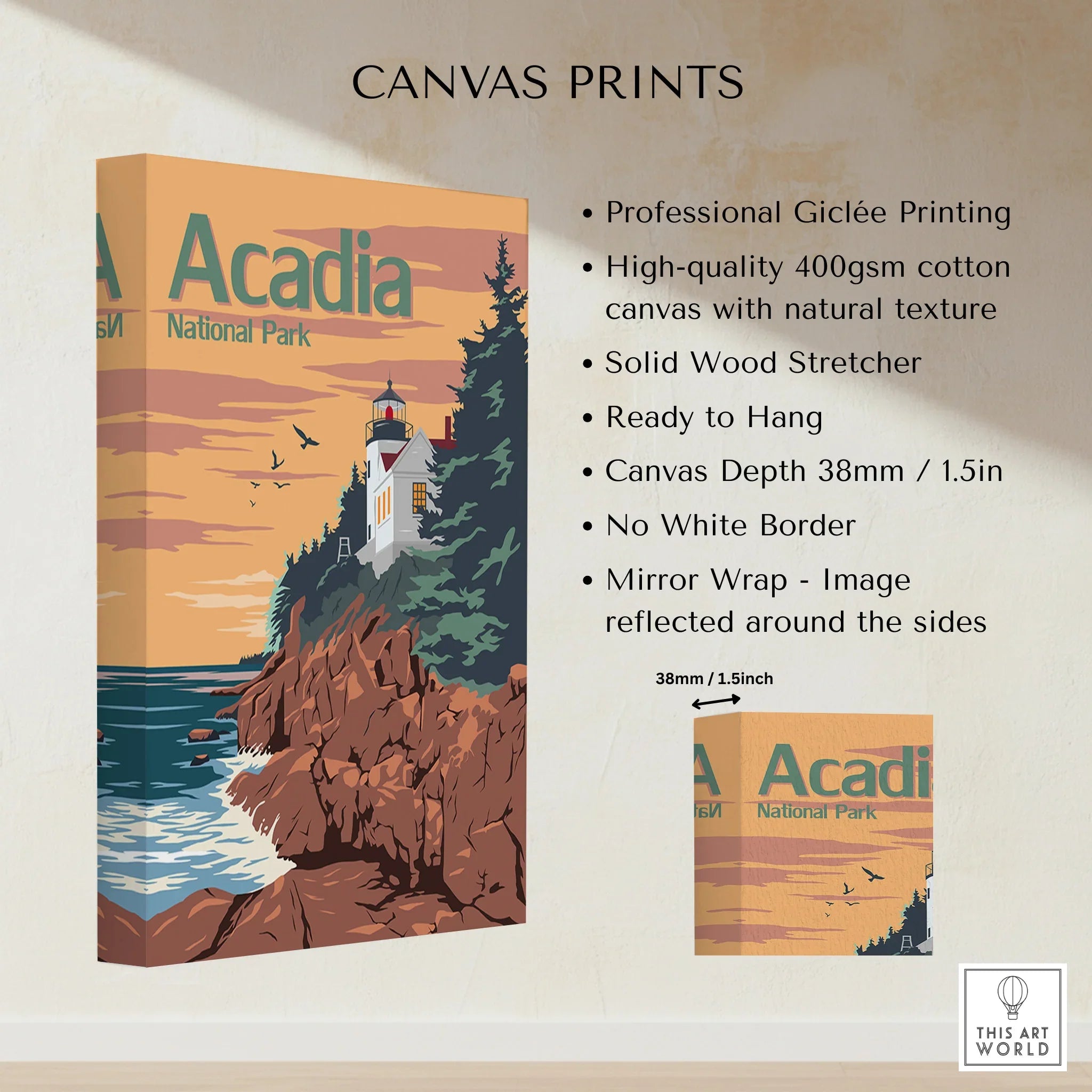 Acadia National Park Poster - Vintage Wall Art – This Art World