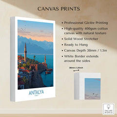 Antalya Turkey Art Print | Historic Coastal City Poster showcasing professional Giclée printing and vibrant coastal views.