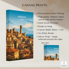Arezzo Italy Wall Art – Tuscany Village Poster showcasing stunning architecture and terracotta roofs.