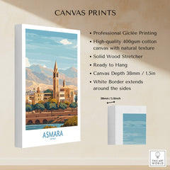 Asmara Eritrea Wall Art – Travel Poster showcasing professional Giclée printing and canvas quality.