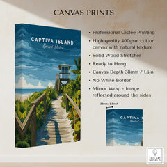 Captiva Island Poster – Florida Beach Print showcasing a serene beach scene on high-quality canvas.
