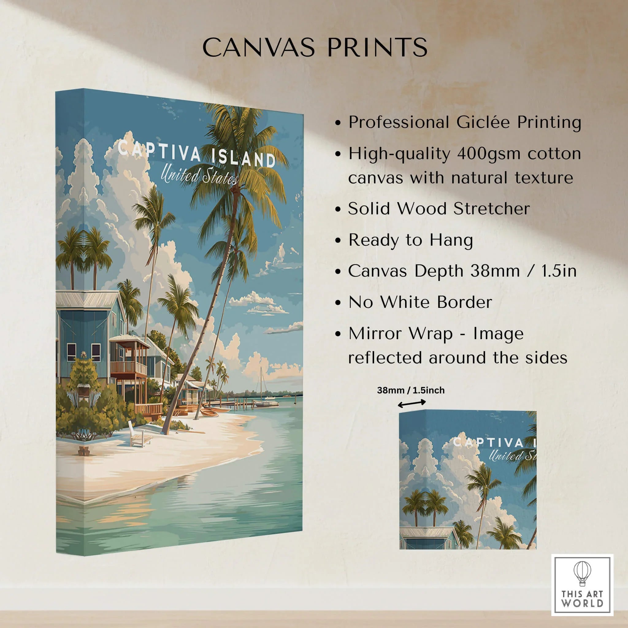 Captiva Island Florida Print – Coastal Palm Tree Art – This Art World