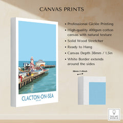Clacton-on-Sea England Wall Art – British Seaside Decor showcasing a vibrant seaside image, ready to hang canvas print.