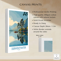 Derwentwater Cumbria Wall Art – Canvas Print showcasing professional Giclée printing and natural texture.