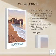 Durdle Door Dorset Wall Art – Canvas Poster featuring the iconic limestone arch and beach in stunning detail.