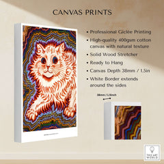 Kaleidoscope Cat Psychedelic Feline Poster Wall Art Louis Wain Exhibition Art Print features vibrant design and colorful patterns