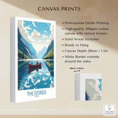 Fjords Norway Wall Art | Modern Style - Professional Giclée printing on high-quality cotton canvas.
