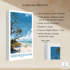 Honeymoon Island Poster | Florida State Park Coastline Canvas Print with professional Giclée printing and white border.