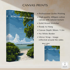 Honeymoon Island Florida Travel Poster | Mangrove Coast Wall Art Print showcasing giclee print details.